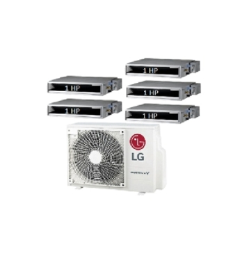 Máy Lạnh Multi LG 1 Dàn Nóng 5 Hp + 5 Dàn Lạnh Âm Trần Nối Ống Gió 1 Hp 