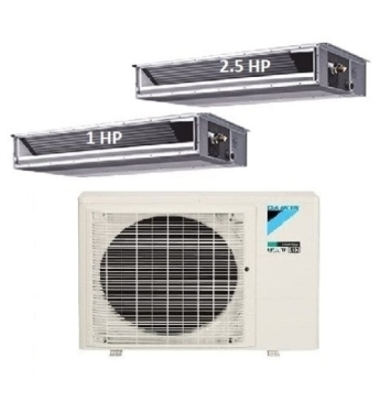 Máy Lạnh Multi Daikin Inverter 1 Dàn Nóng 3.5 HP + 2 Dàn Lạnh Giấu Trần Nối Ống Gió 1 HP-2.5 HP