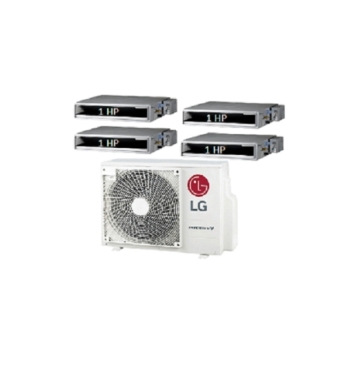 .Máy Lạnh Multi LG 1 Dàn Nóng 4 Hp + 4 Dàn Lạnh Âm Trần Nối Ống Gió 1 Hp
