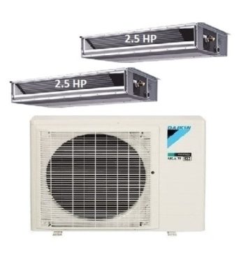 .Máy Lạnh Multi Daikin Inverter 1 Dàn Nóng 4 HP + 2 Dàn Lạnh Giấu Trần Nối Ống Gió 2.5 HP