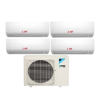 .Máy Lạnh Multi Daikin Inverter 1 Dàn Nóng 4 HP + 4 Dàn Lạnh Treo Tường 1 HP - 2 HP