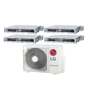 Máy Lạnh Multi LG 1 Dàn Nóng 5 Hp + 4 Dàn Lạnh Âm Trần Nối Ống Gió 1 Hp - 2.5 Hp