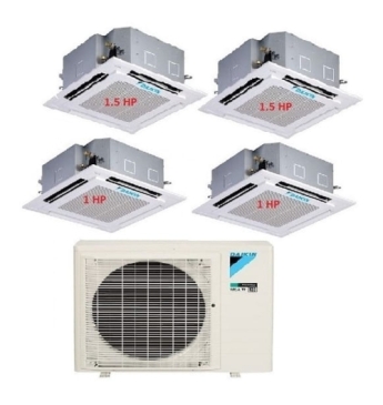 Máy Lạnh Multi Daikin Inverter 1 Dàn Nóng 4 HP + 4 Dàn Lạnh Âm Trần 1 HP – 1.5 HP
