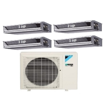Máy Lạnh Multi Daikin Inverter 1 Dàn Nóng 4 HP + 4 Dàn Lạnh Giấu Trần Nối Ống Gió 1 HP – 2 HP