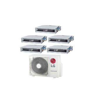 Máy Lạnh Multi LG 1 Dàn Nóng 5 Hp + 5 Dàn Lạnh Âm Trần Nối Ống Gió 1 Hp - 2 Hp